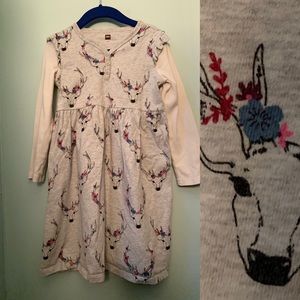 Stag and flower 🌺 Tea dress for fall